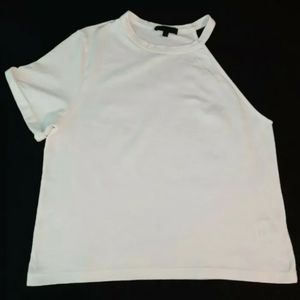 The Range White One Sleeve Cotton Top Sz S